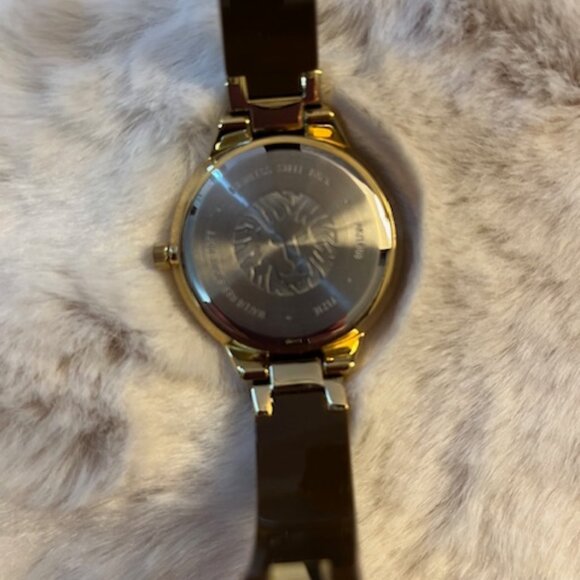 Anne Klein Gold Leopard Print Watch - Picture 4 of 5
